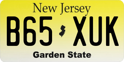 NJ license plate B65XUK