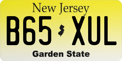 NJ license plate B65XUL