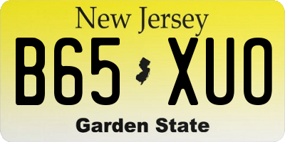 NJ license plate B65XUO