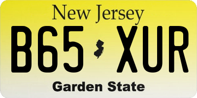 NJ license plate B65XUR