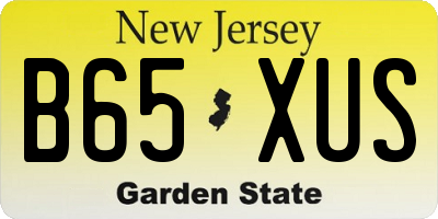 NJ license plate B65XUS
