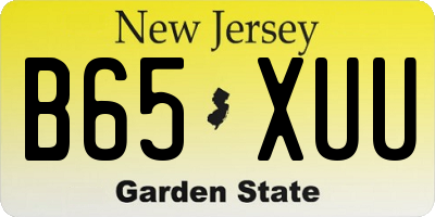 NJ license plate B65XUU
