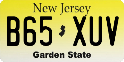NJ license plate B65XUV