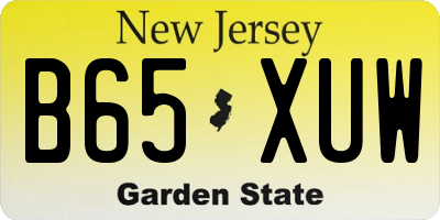 NJ license plate B65XUW