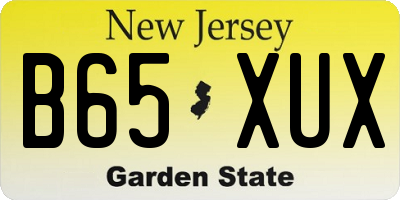 NJ license plate B65XUX