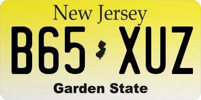 NJ license plate B65XUZ