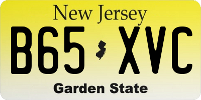 NJ license plate B65XVC