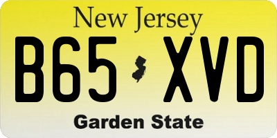 NJ license plate B65XVD
