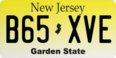 NJ license plate B65XVE