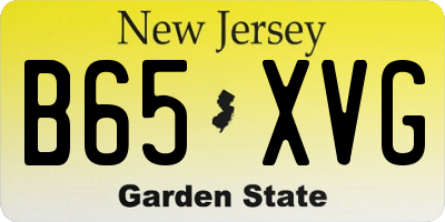 NJ license plate B65XVG