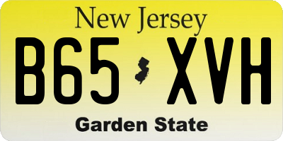 NJ license plate B65XVH