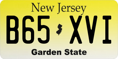 NJ license plate B65XVI