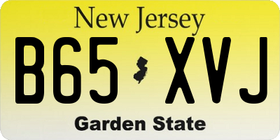 NJ license plate B65XVJ