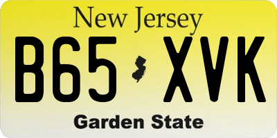 NJ license plate B65XVK