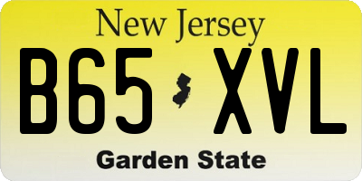 NJ license plate B65XVL