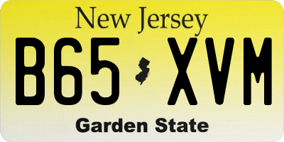 NJ license plate B65XVM