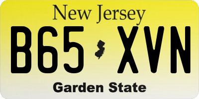 NJ license plate B65XVN