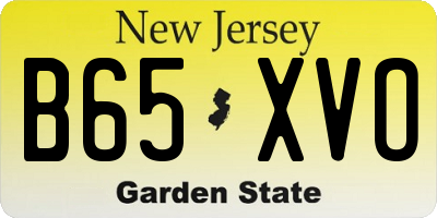 NJ license plate B65XVO