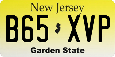 NJ license plate B65XVP