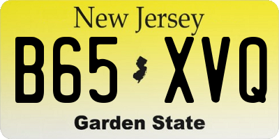 NJ license plate B65XVQ
