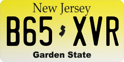 NJ license plate B65XVR