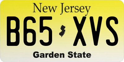 NJ license plate B65XVS