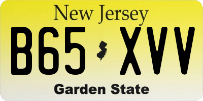 NJ license plate B65XVV