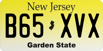 NJ license plate B65XVX