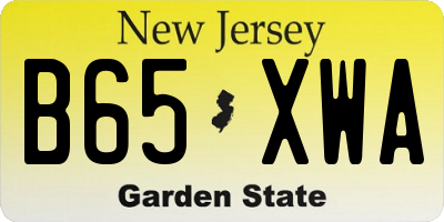 NJ license plate B65XWA