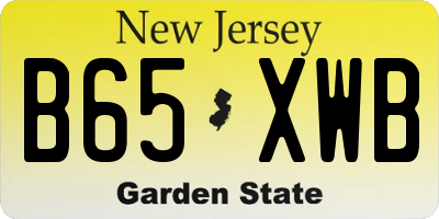NJ license plate B65XWB