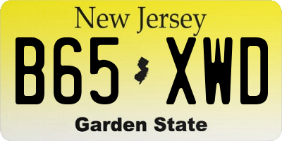 NJ license plate B65XWD