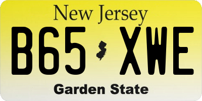 NJ license plate B65XWE
