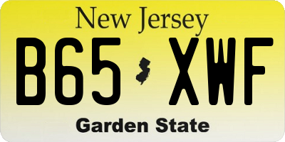 NJ license plate B65XWF
