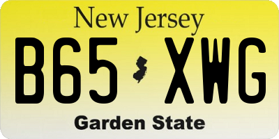 NJ license plate B65XWG