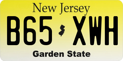 NJ license plate B65XWH
