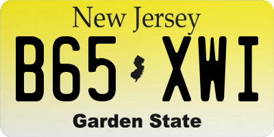 NJ license plate B65XWI