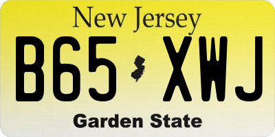 NJ license plate B65XWJ