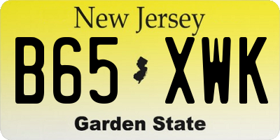 NJ license plate B65XWK