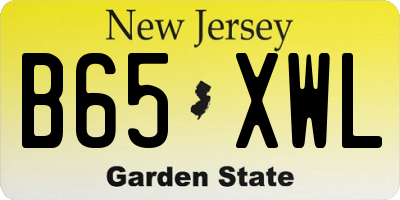 NJ license plate B65XWL