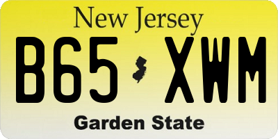 NJ license plate B65XWM