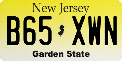 NJ license plate B65XWN