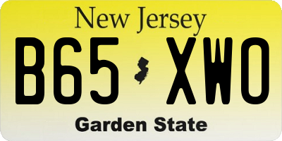 NJ license plate B65XWO