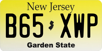 NJ license plate B65XWP