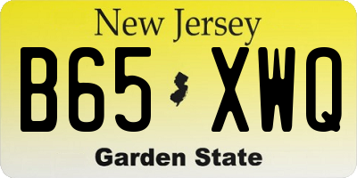 NJ license plate B65XWQ