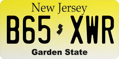NJ license plate B65XWR