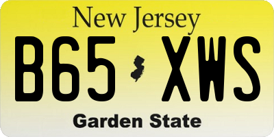 NJ license plate B65XWS