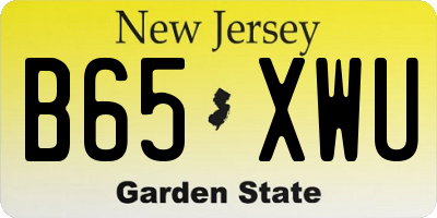 NJ license plate B65XWU