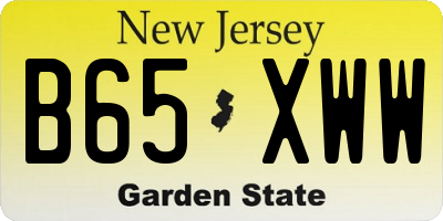 NJ license plate B65XWW