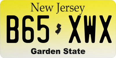 NJ license plate B65XWX