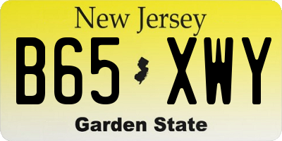 NJ license plate B65XWY